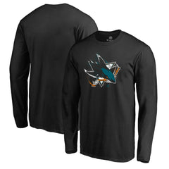 San Jose Sharks Splatter Logo Long Sleeve T-Shirt - Black - NHL 2902418
