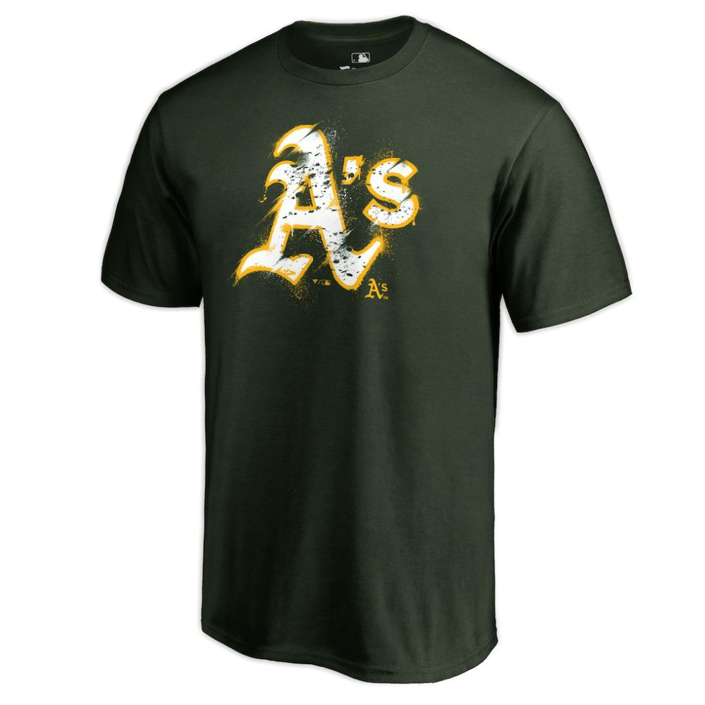 Athletics Splatter Logo T-Shirt - Green - MLB on Sale