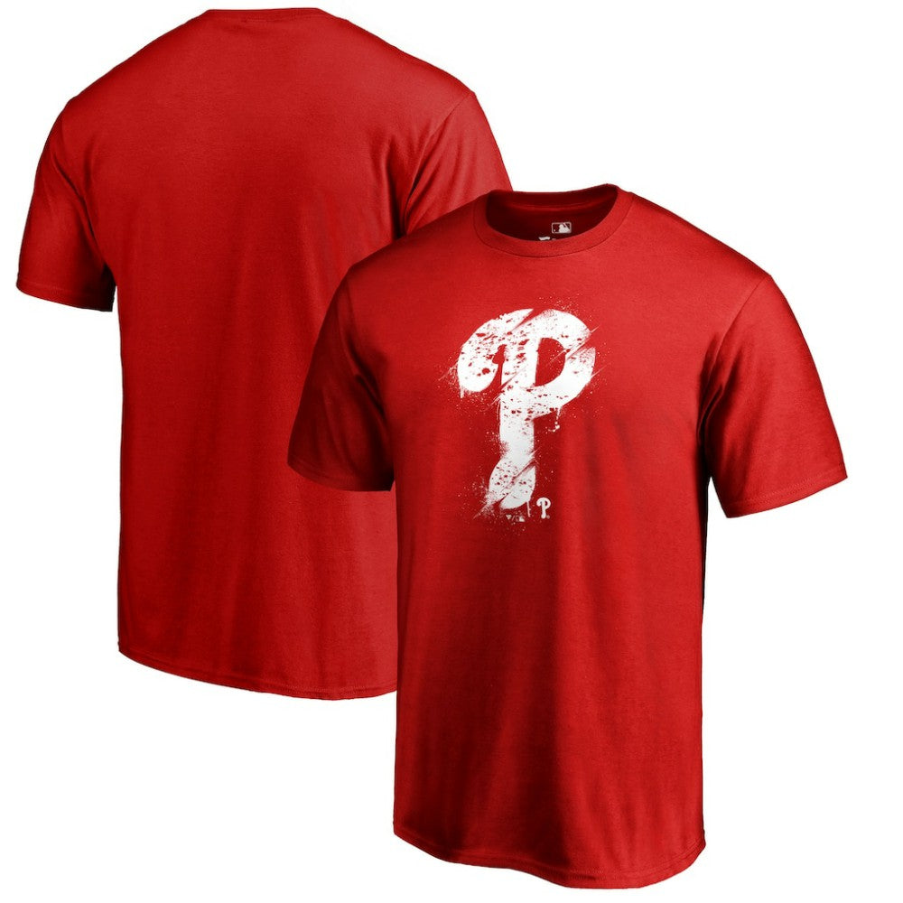 Philadelphia Phillies Splatter Logo T-Shirt - Red - MLB Discount