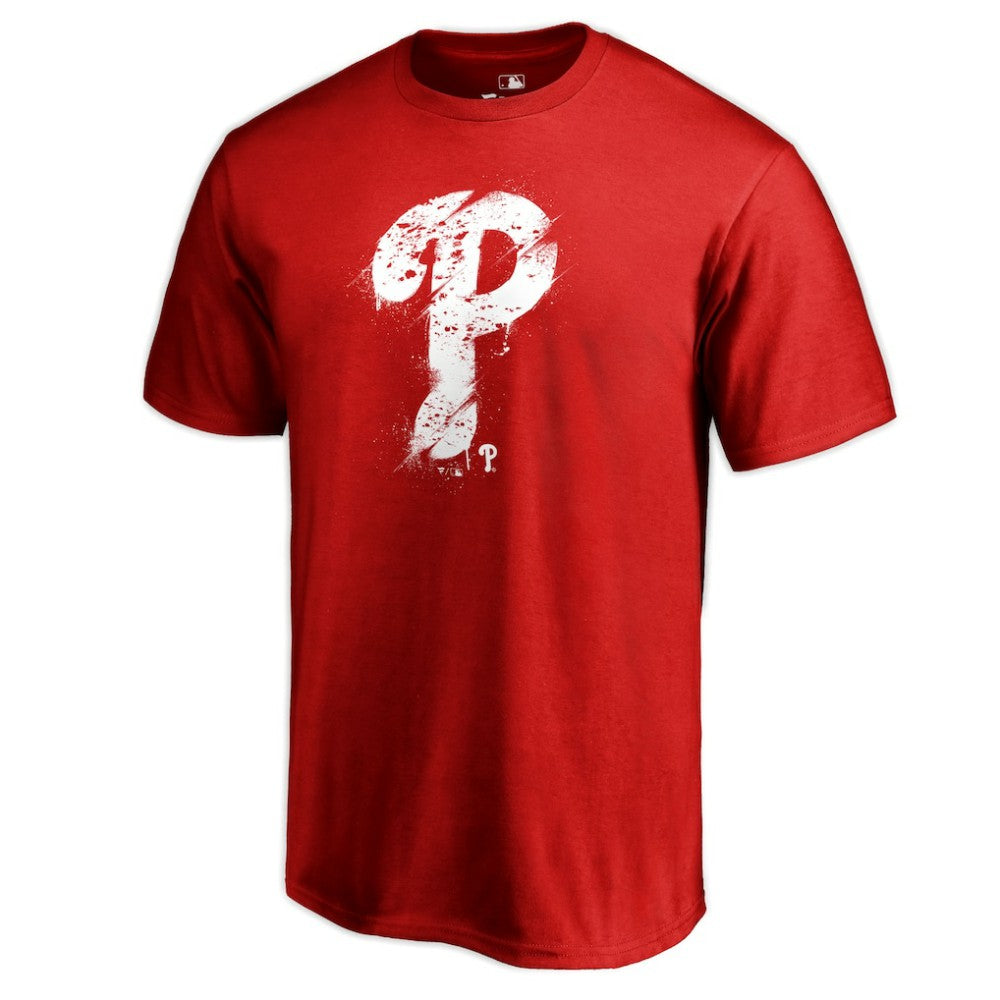 Philadelphia Phillies Splatter Logo T-Shirt - Red - MLB Discount