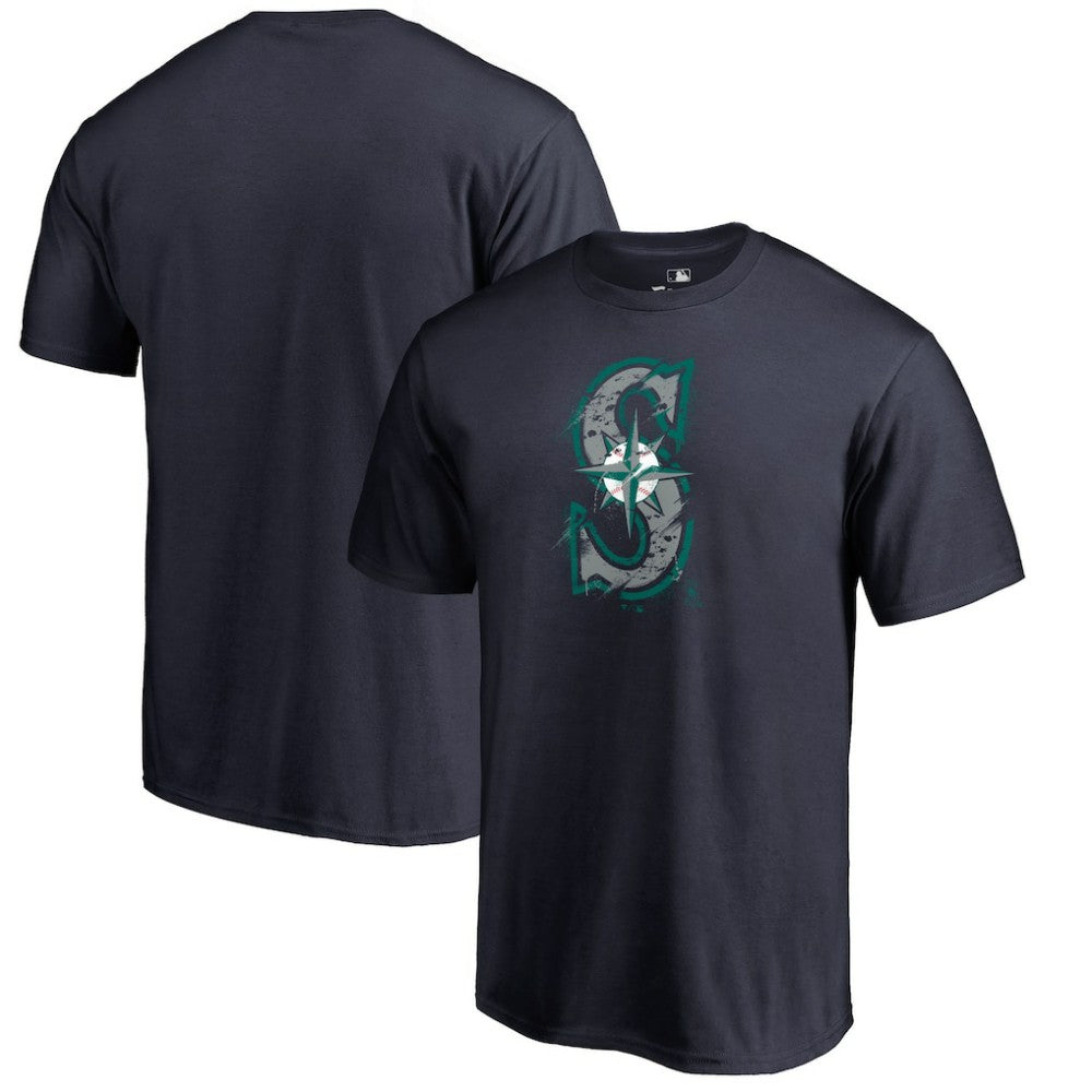 Seattle Mariners Splatter Logo T-Shirt - Navy - MLB Lifestyle