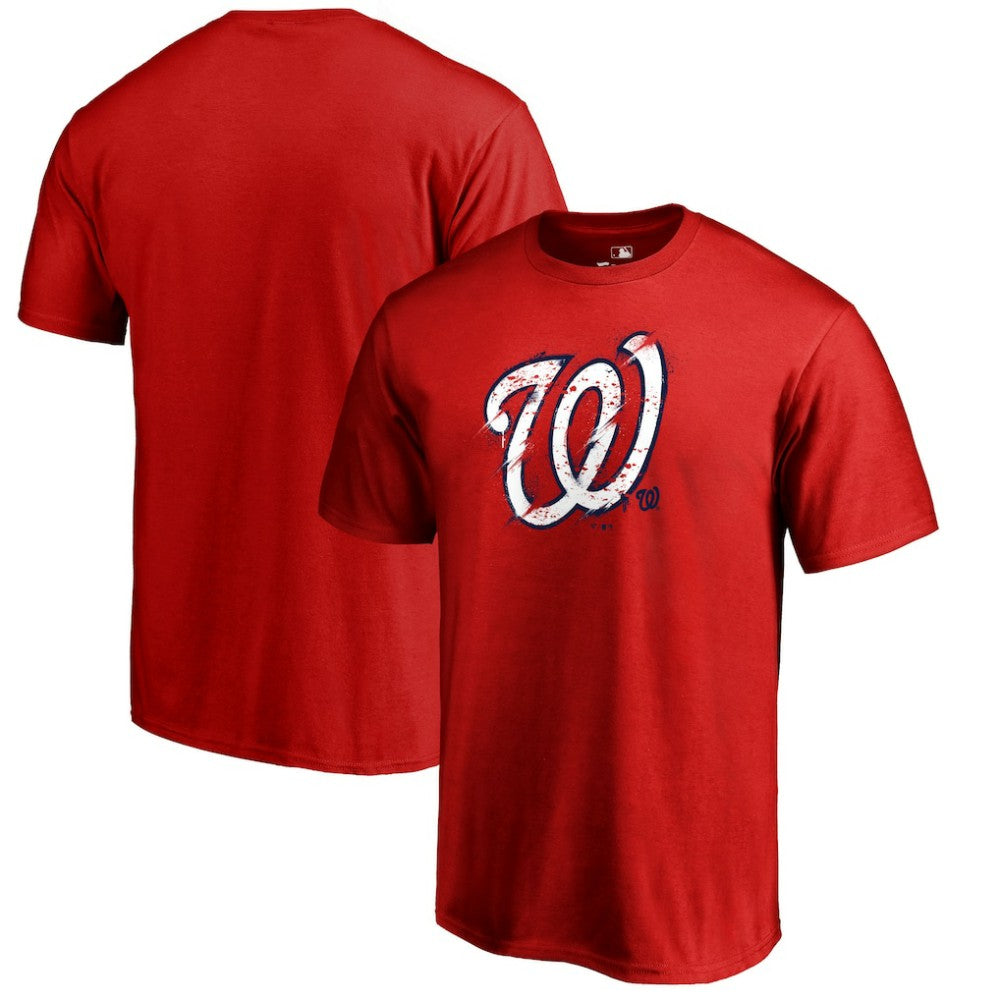 Washington Nationals Splatter Logo T-Shirt - Red - MLB Discount