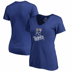 Kansas City Royals Women's Splatter Logo V-Neck T-Shirt - Royal - MLB on Sale