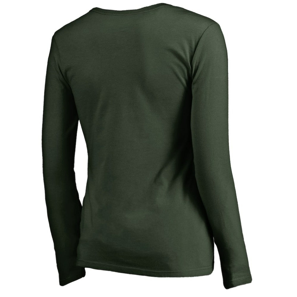 Athletics Women's Splatter Logo Long Sleeve V-Neck T-Shirt - Green - MLB Online