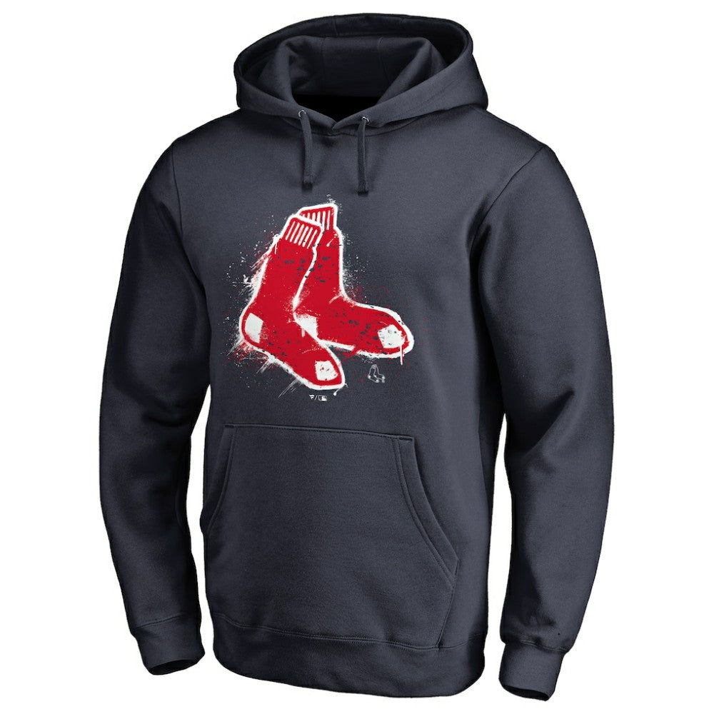 Boston Red Sox Splatter Logo Pullover Hoodie - Navy - MLB Sale