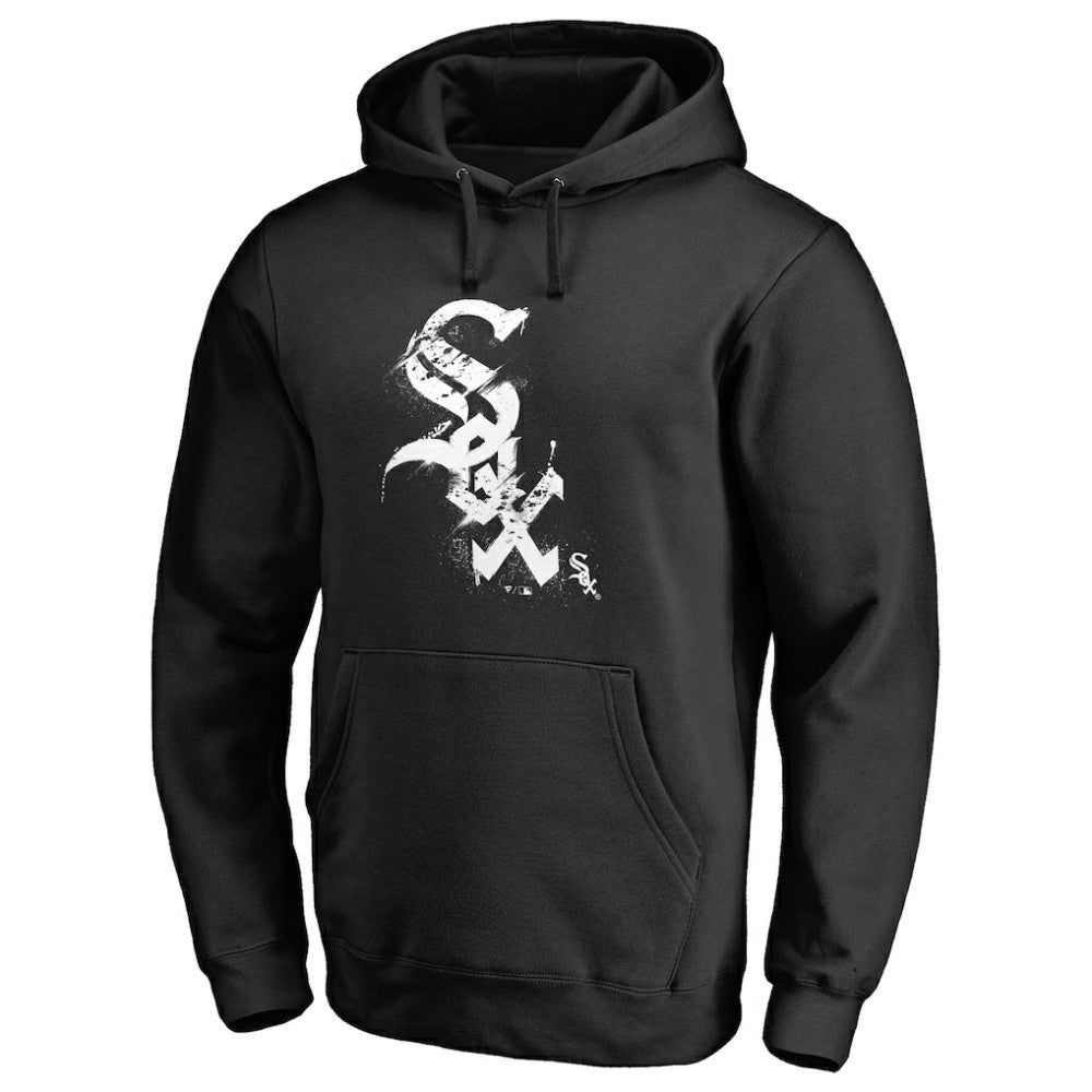Chicago White Sox Splatter Logo Pullover Hoodie - Black - MLB Lifestyle