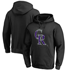 Colorado Rockies Splatter Logo Pullover Hoodie - Black - MLB Sale