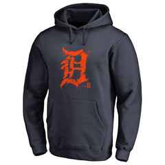 Detroit Tigers Splatter Logo Pullover Hoodie - Navy - MLB Discount