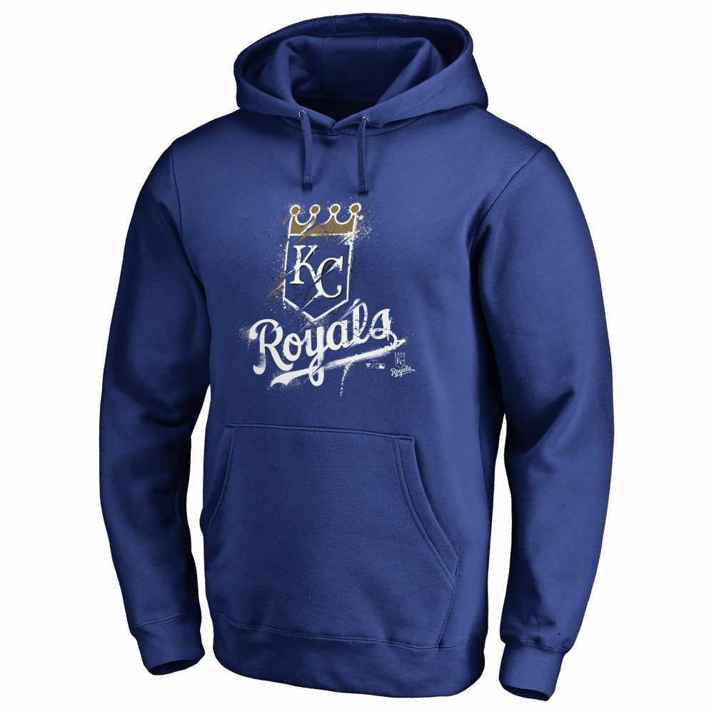Kansas City Royals Splatter Logo Pullover Hoodie - Royal - MLB on Sale