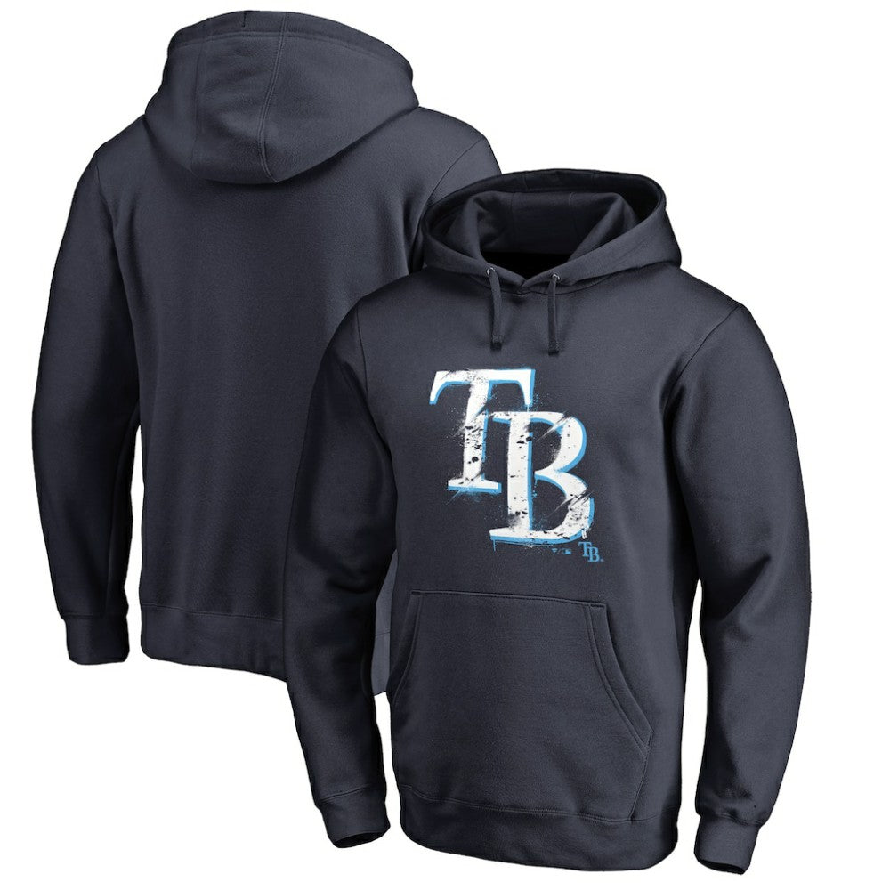 Tampa Bay Rays Splatter Logo Pullover Hoodie - Navy - MLB Discount