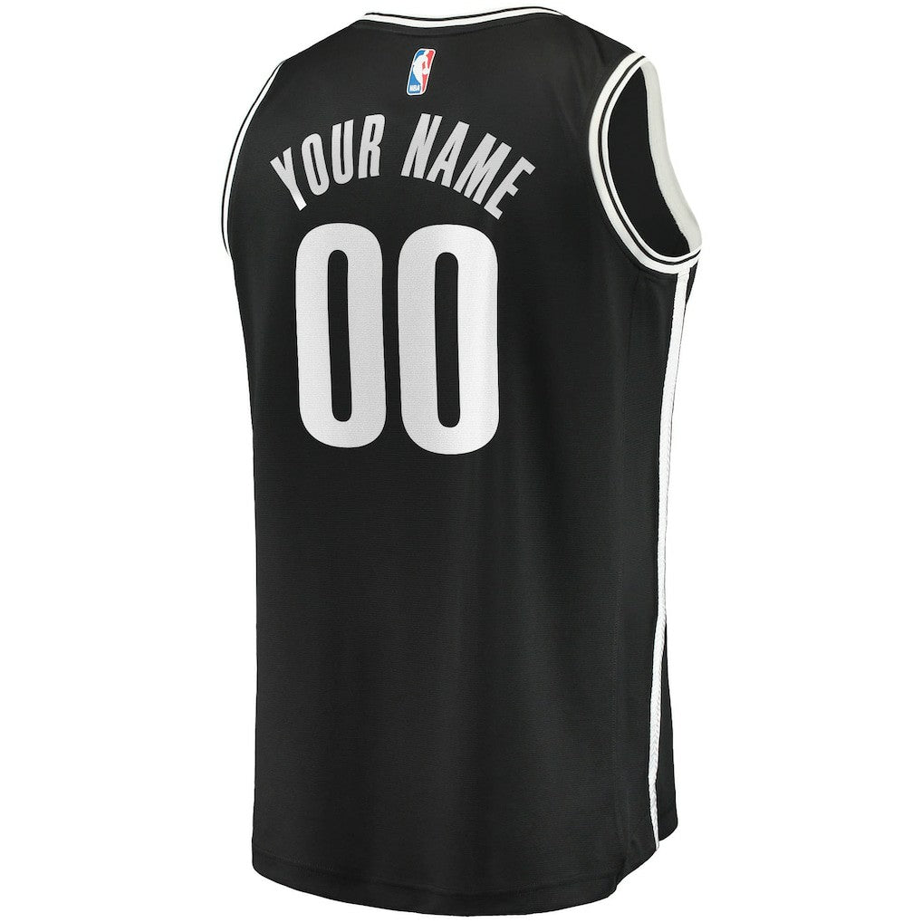 Brooklyn Nets Fast Break Custom Replica Jersey Black Icon Edition | Fanatics