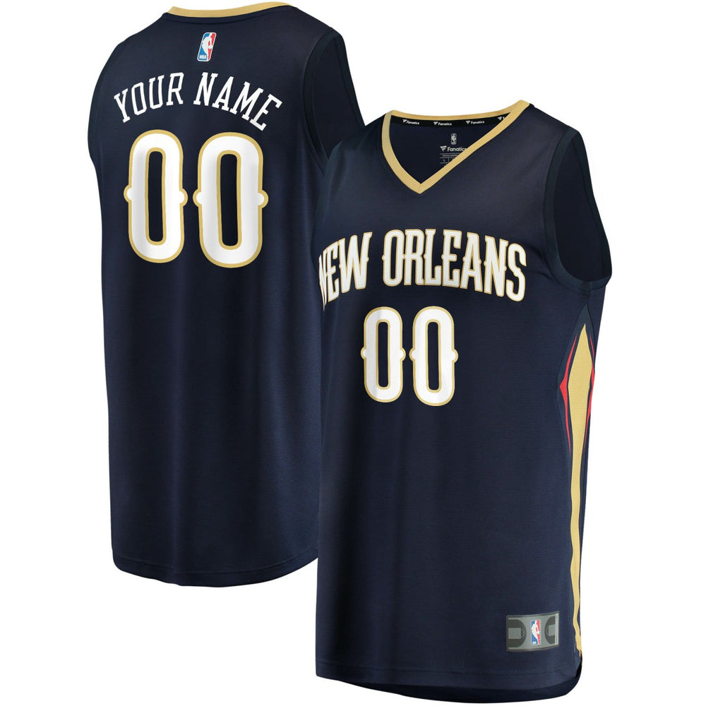 New Orleans Pelicans Fast Break Custom Replica Jersey Navy Icon Edition | Fanatics
