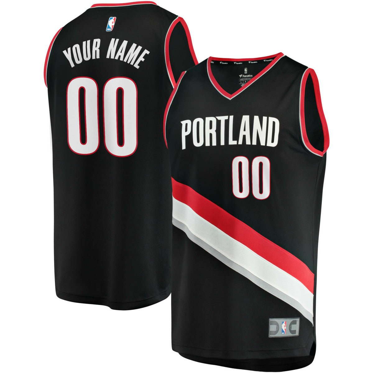 Portland Trail Blazers Fast Break Custom Replica Jersey Black Icon Edition | Fanatics Near Me