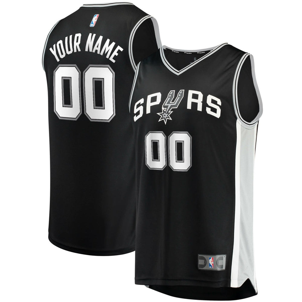 San Antonio Spurs Fast Break Custom Replica Jersey Black Icon Edition | Fanatics Lifestyle
