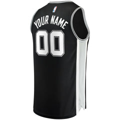 San Antonio Spurs Fast Break Custom Replica Jersey Black Icon Edition | Fanatics Lifestyle