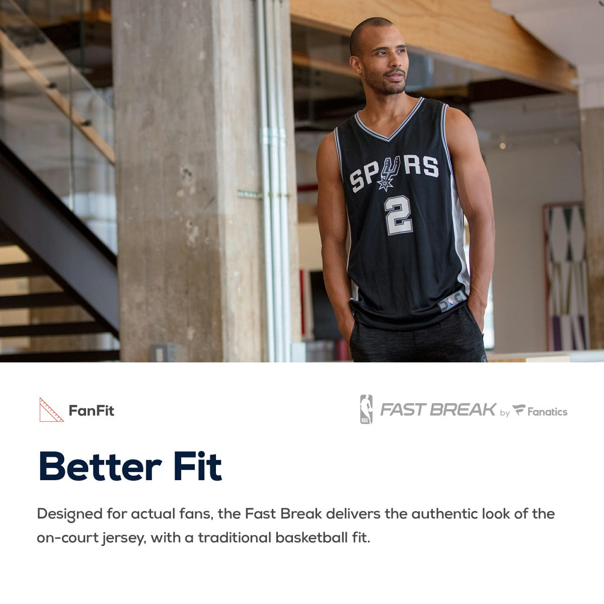 San Antonio Spurs Fast Break Custom Replica Jersey Black Icon Edition | Fanatics Lifestyle
