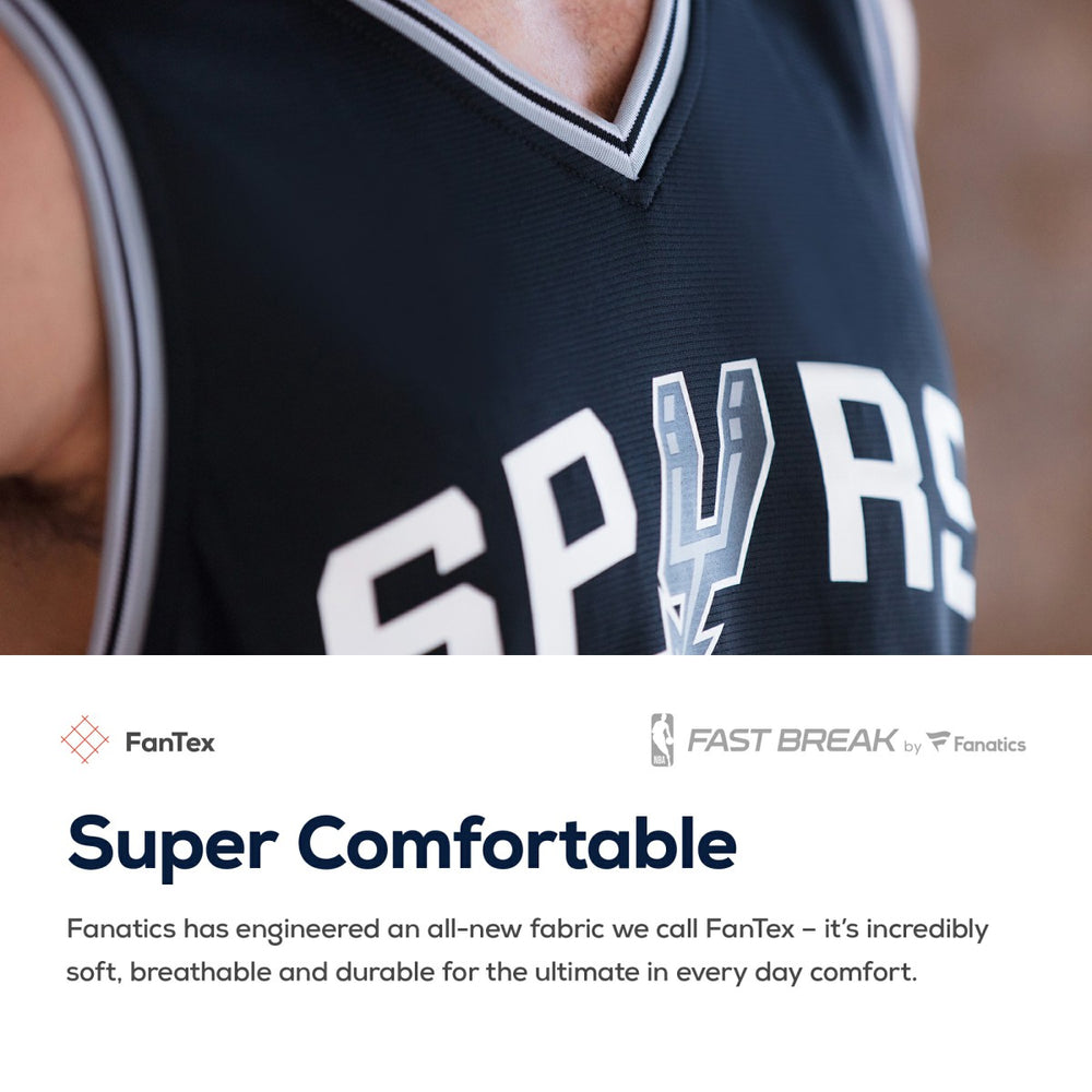 San Antonio Spurs Fast Break Custom Replica Jersey Black Icon Edition | Fanatics Lifestyle