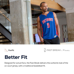 Detroit Pistons Fast Break Custom Replica Jersey White for sale Association Edition | Fanatics outlet