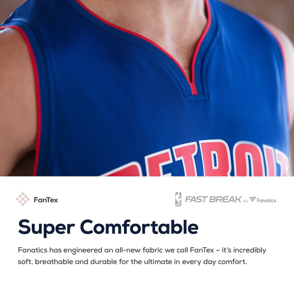 Detroit Pistons Fast Break Custom Replica Jersey White for sale Association Edition | Fanatics outlet