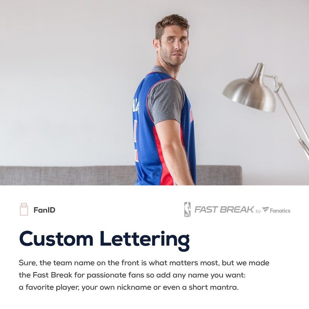Detroit Pistons Fast Break Custom Replica Jersey White for sale Association Edition | Fanatics outlet