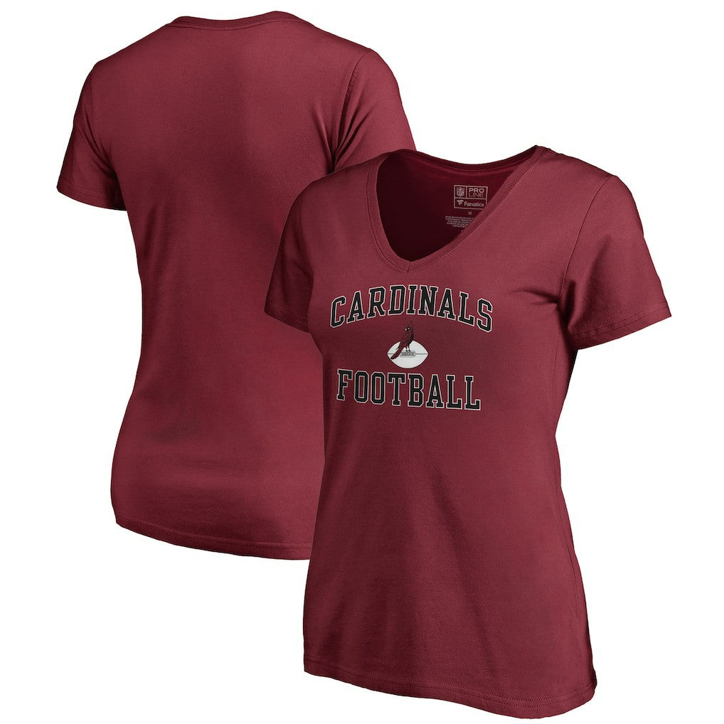 Arizona Cardinals Women's Vintage Collection Victory Arch V-Neck T-Shirt Cardinal