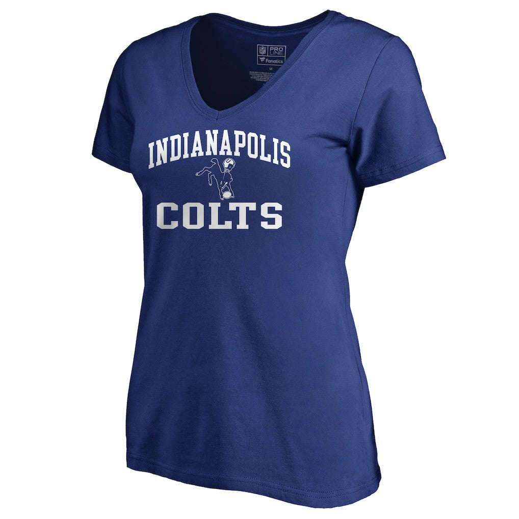 Indianapolis Colts Women's Vintage Collection Victory Arch V-Neck T-Shirt Royal