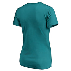 Miami Dolphins Women's Vintage Collection Victory Arch V-Neck T-Shirt Aqua