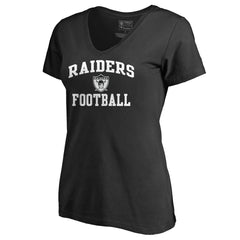 Las Vegas Raiders Women's Vintage Collection Victory Arch V-Neck T-Shirt Black