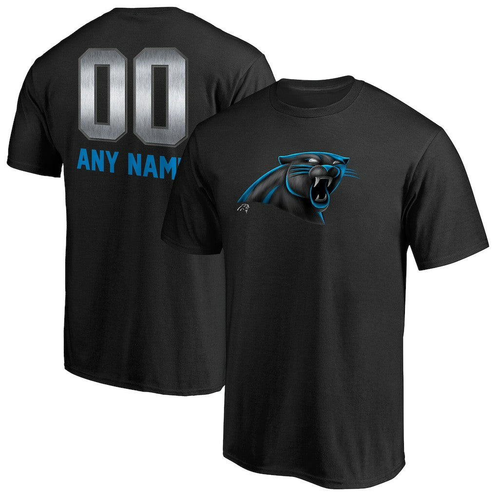 Carolina Panthers Personalized Midnight Mascot T-Shirt Black