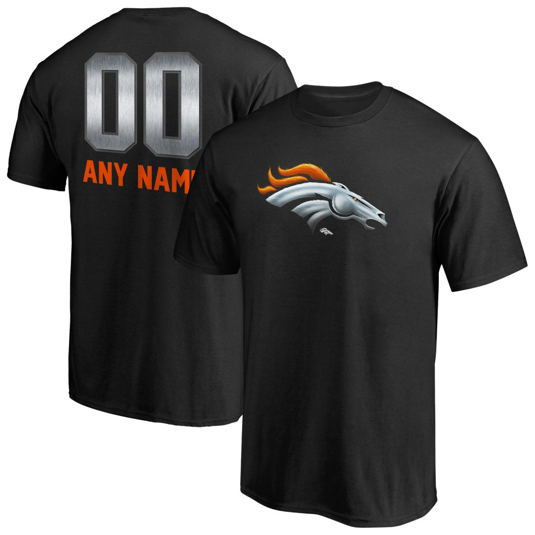 Denver Broncos Personalized Midnight Mascot T-Shirt Black