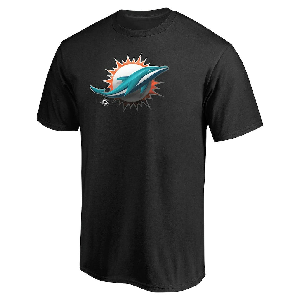 Miami Dolphins Personalized Midnight Mascot T-Shirt Black
