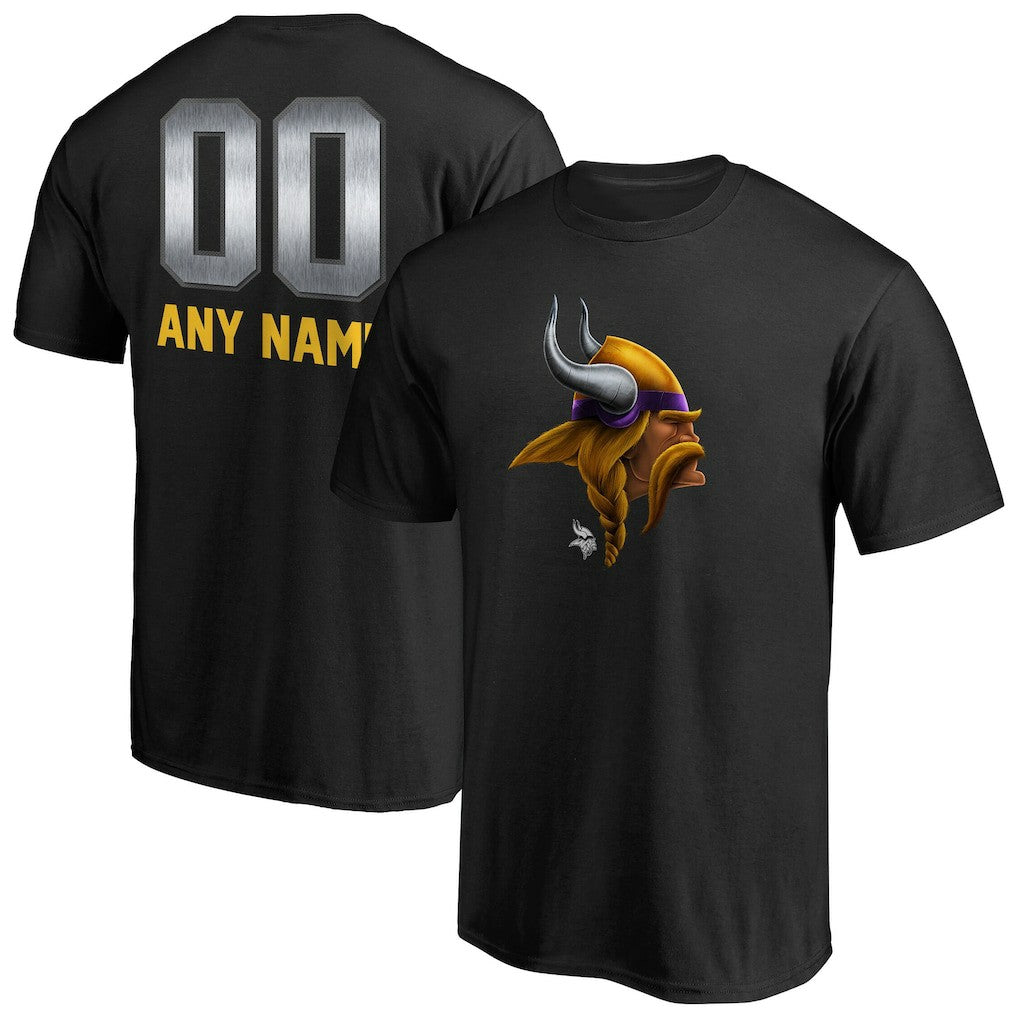 Minnesota Vikings Personalized Midnight Mascot T-Shirt Black