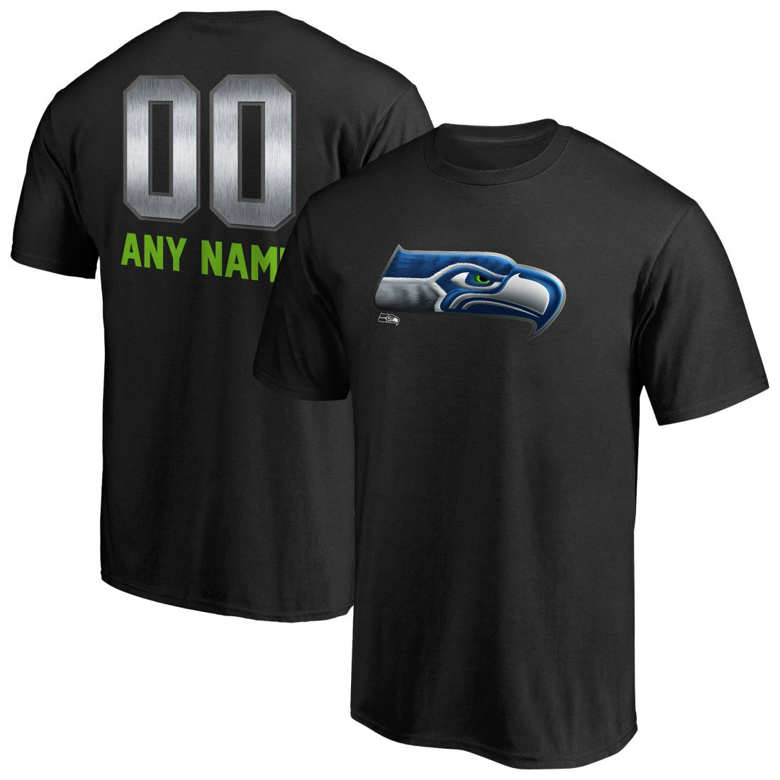 Seattle Seahawks Personalized Midnight Mascot T-Shirt Black