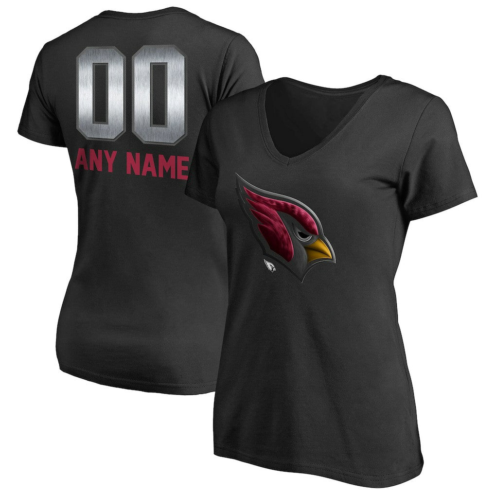 Arizona Cardinals Women's Personalized Midnight Mascot T-Shirt Black
