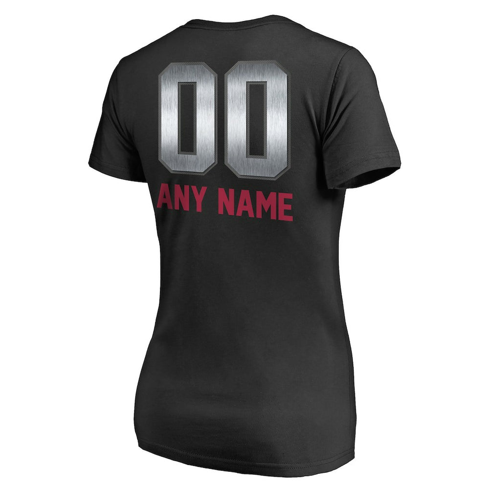 Arizona Cardinals Women's Personalized Midnight Mascot T-Shirt Black