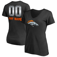 Denver Broncos Women's Personalized Midnight Mascot T-Shirt Black