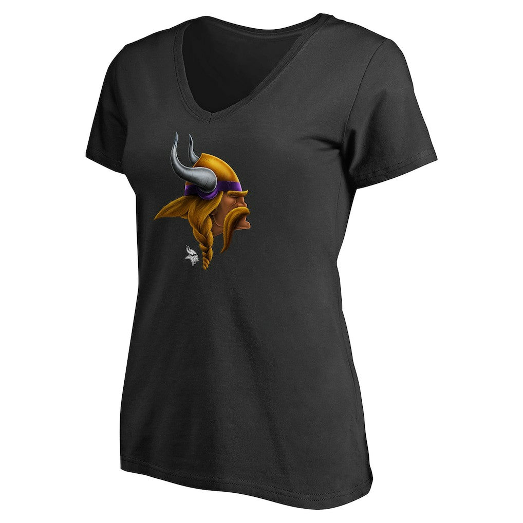 Minnesota Vikings Women's Personalized Midnight Mascot T-Shirt Black