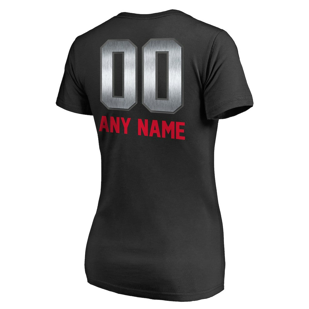New England Patriots Women's Personalized Midnight Mascot T-Shirt Black