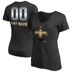 New Orleans Saints Women's Personalized Midnight Mascot T-Shirt Black