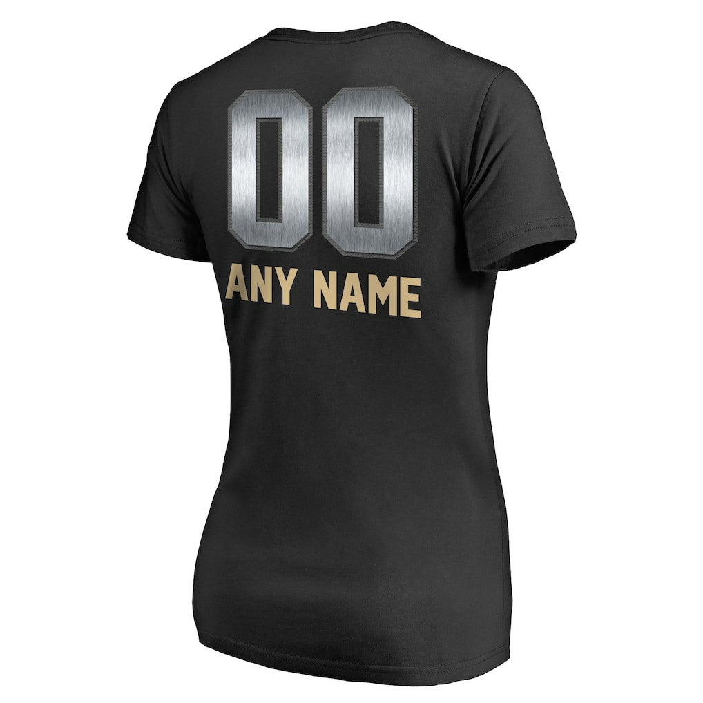 New Orleans Saints Women's Personalized Midnight Mascot T-Shirt Black
