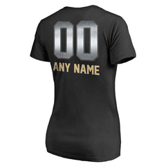 New Orleans Saints Women's Personalized Midnight Mascot T-Shirt Black