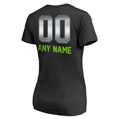 Seattle Seahawks Women's Personalized Midnight Mascot T-Shirt Black