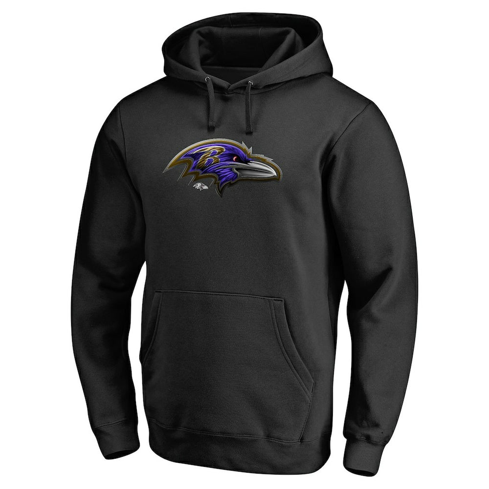 Baltimore Ravens Personalized Midnight Mascot Pullover Hoodie Black