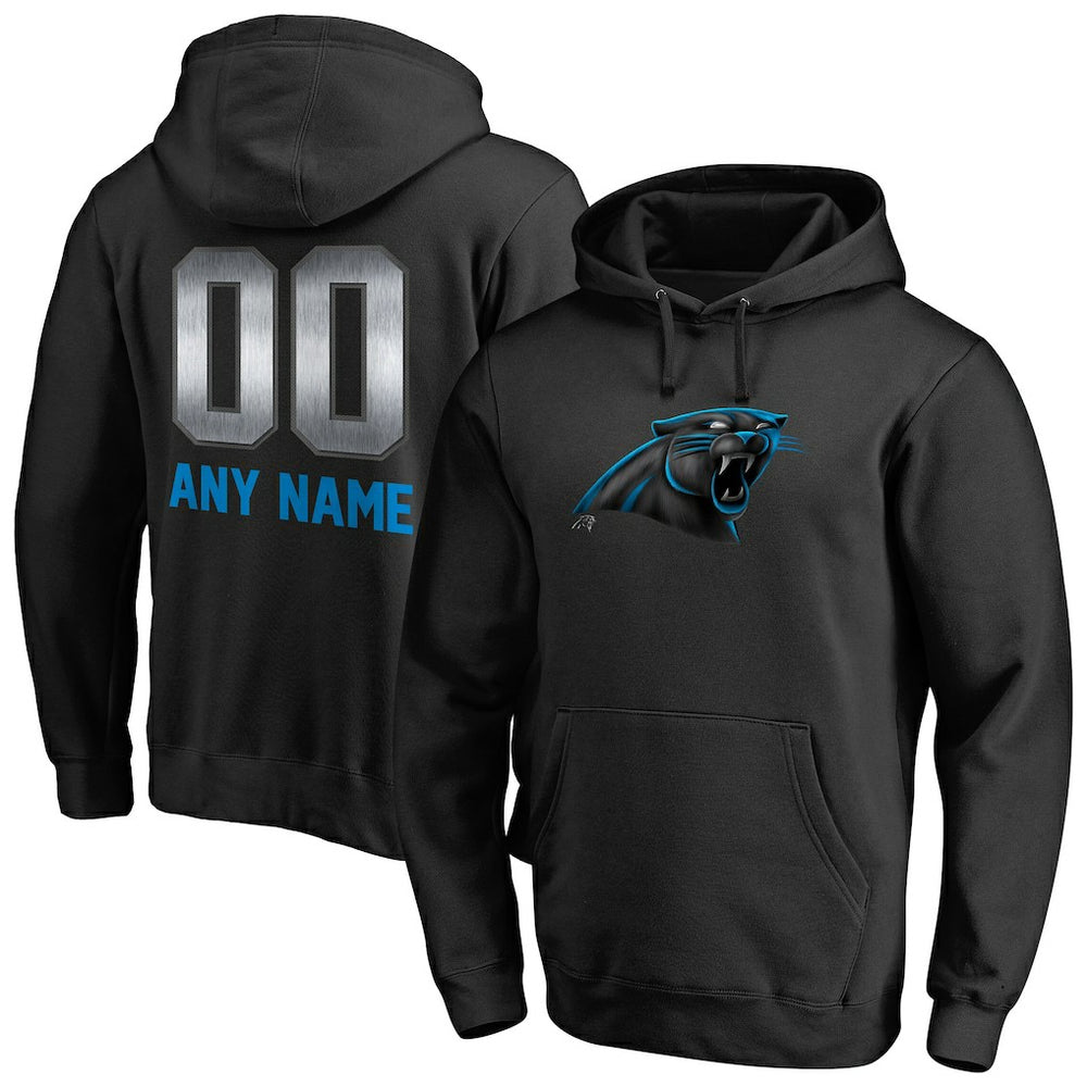 Carolina Panthers Personalized Midnight Mascot Pullover Hoodie Black
