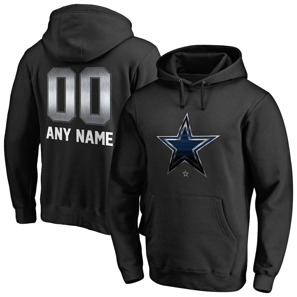 Dallas Cowboys Personalized Midnight Mascot Pullover Hoodie Black