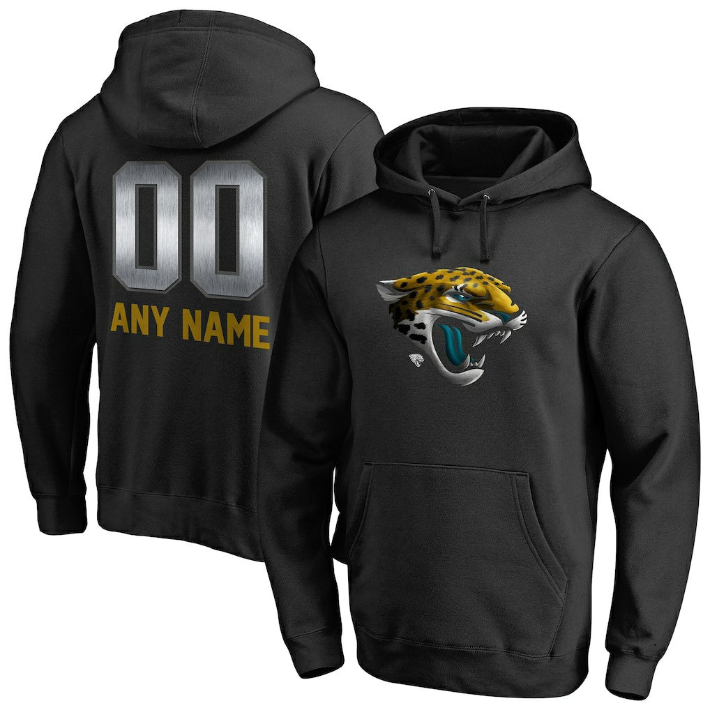 Jacksonville Jaguars Personalized Midnight Mascot Pullover Hoodie Black
