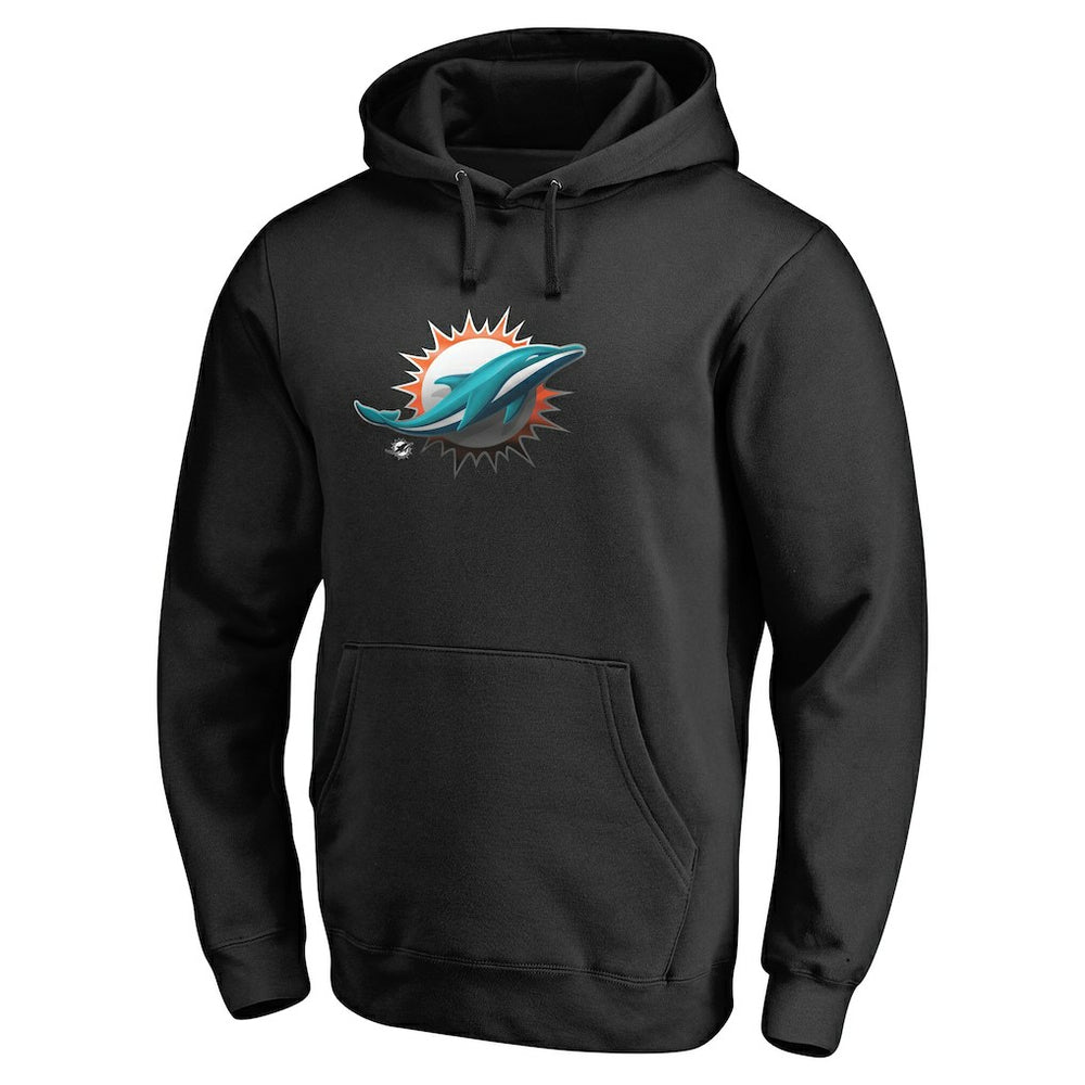 Miami Dolphins Personalized Midnight Mascot Pullover Hoodie Black