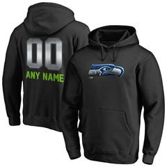 Seattle Seahawks Personalized Midnight Mascot Pullover Hoodie Black
