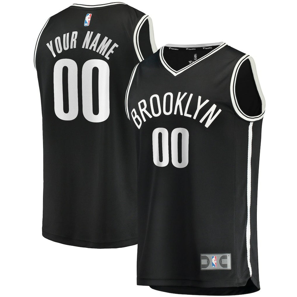Brooklyn Nets Youth Fast Break Custom Replica Jersey Black Icon Edition | Fanatics Lifestyle