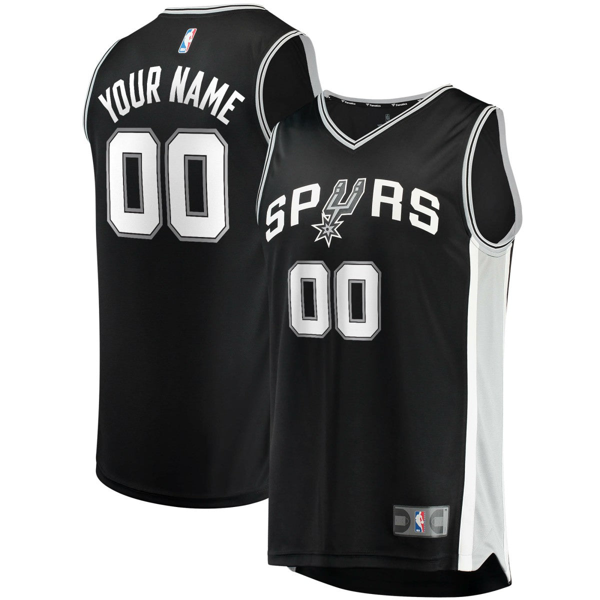 San Antonio Spurs Youth Fast Break Custom Replica Jersey Black Icon Edition | Fanatics